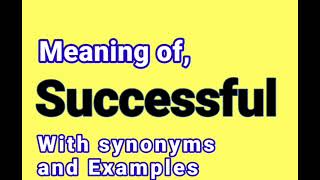 Thumbnail Successful meaning & Synonyms || Synonyms of Successful || Examples in Sentences