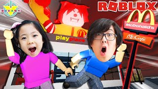 Escape From McDonald''s Obby! Let's Play Roblox with Kate and Daddy!