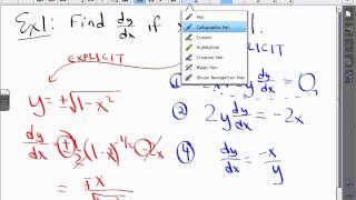 CA Calculus BC Video Lesson 2-6 Implicit Differentiation