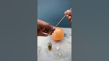 Balloon and Stick+Oil Magic Science Experiment #shorts #youtubeshorts #scienceexperiment #balloon