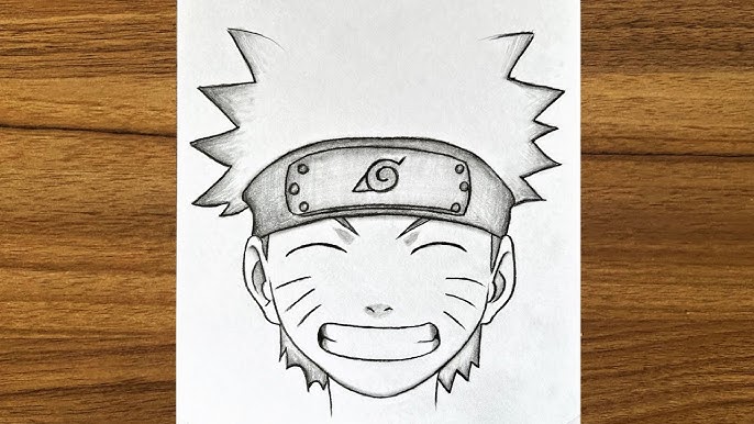 how to draw Naruto Uzumaki step-by-step using just a pencil