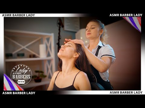 💈ASMR Lady Female Barber 💈Intensive head massage with Korean girl
