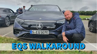 The new Mercedes EQS 450+ up close prod and poke in-depth walk-around. The new electric S-Class 🙂