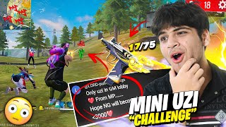 Uzi Challenge In Solo Vs Squad 17/75 -Free Fire