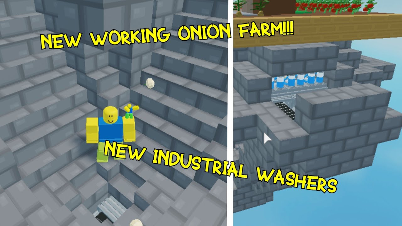 Upgrading my onion farm with new industrial washers ( Roblox skyblock