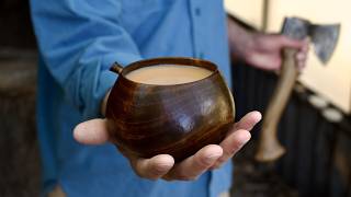 Calm Carving | Creating My DREAM Coffee Cup From A Cherry Log Using Hand Tools - THE ENTIRE PROCESS