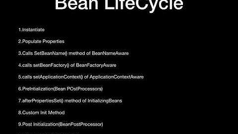 SPRING INTERVIEW QUESTIONS :  Bean LifeCycle