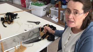 Sleying and threading the warp