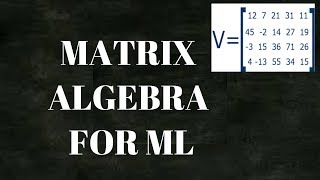 Matrix Algebra for Machine Learning (Part-1)