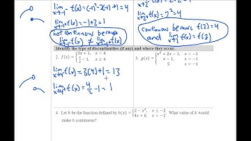 AP Calculus: 1.11 Defining Continuity at a Point