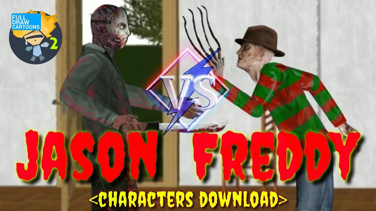 Jason Voorhees Vs Freddy Drawing Cartoons 2 [Characters Download] YouTube