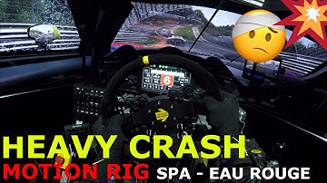 Heavy CRASH in a Motion Simulator @ Eau Rouge by Rain - Project Cars 2 | Ferrari 488 GT3