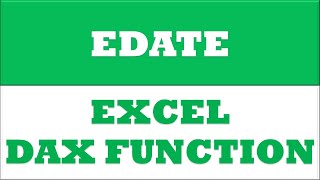 EDATE powerpivot function | excel dax functions