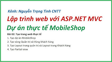 Lập trình Web ASP.NET MVC - Bài 02: Tạo dự án MobileShop, Areas, Layout, Partial view