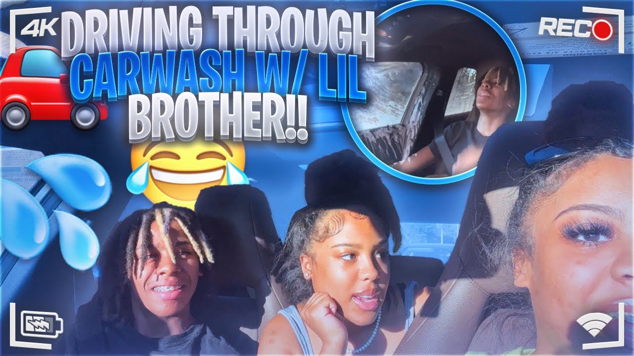 CARWASH PRANK ON LIL BROTHER😂 ( we asked if he has a gf 🫣)