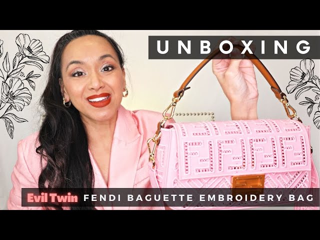 Fendi Baguette Embroidery Bag Unoxing class=