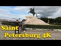 Walk around Saint Petersburg 4K. Winter Palace Saint Isaac's Cathedral Nevsky Prospect.