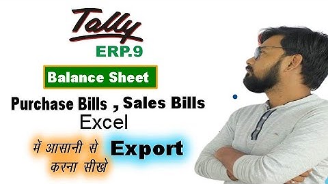 tally data export to excel sheet |tally data export in pdf/xml other format in hindi |tally erp9