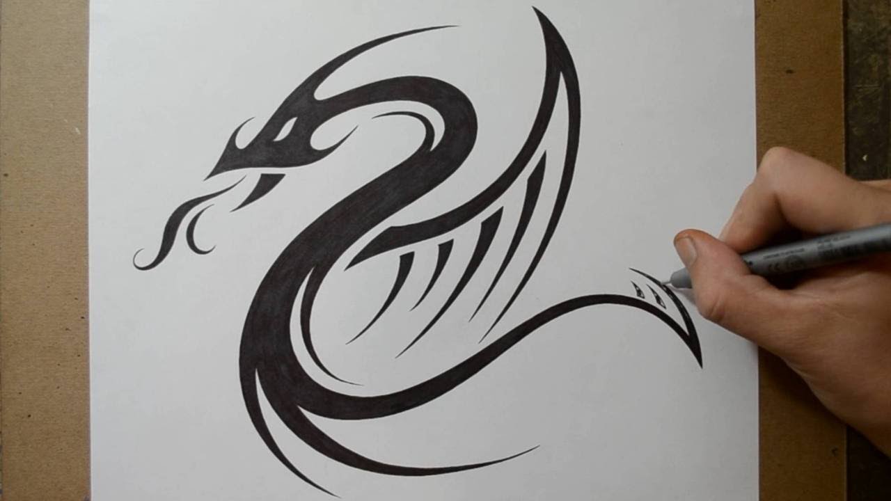 Designing a Tribal Dragon Serpent   Tattoo Design