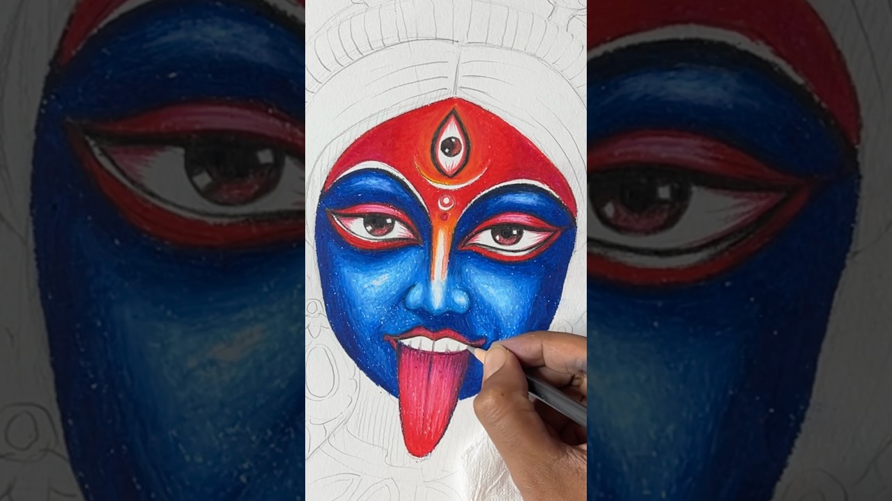 Maa Kali Drawing with Oil Pastel 🔥