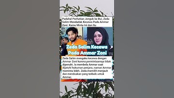 Zeda Salim Kecewa pada Ammar Zoni: Kamu Minta Terlalu Banyak! #amarzoni