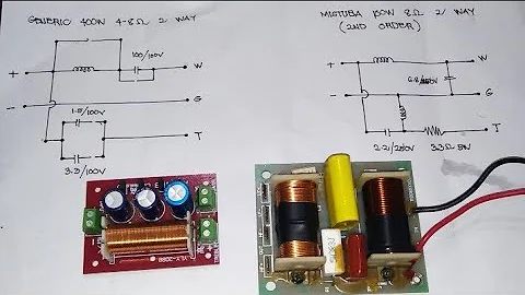 DIVIDING NETWORK COMPARISON! 400W YLY - 2088 (1ST ORDER) VS. 100W MISTUBA (2ND ORDER) W/ SCHEMATIC.