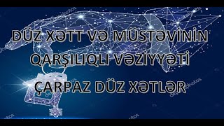 Yeni Toplu, Duz Xett Ve Mustevinin Qarsiliqli Veziyyeti. Carpaz Duz Xetler