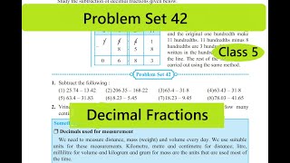 Problem Set 42 Class 5th Math Ch-9 Decimal Fractions / Problem Set 42 / Standard 5th / Maharashtra