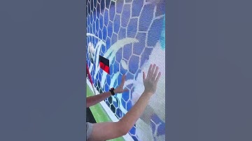 The technician is repairing this LED screen.  #ledscreen #football #ledvideowall #eagerled
