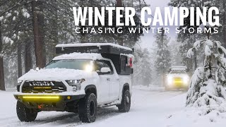 Winter Snow Camping in the Mountains  | Chasing Winter Storms