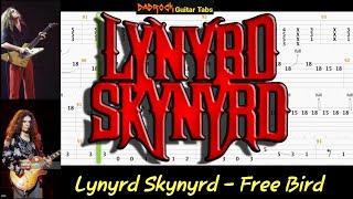 Free Bird - Lynyrd Skynyrd - All Guitar Parts + Bass TABS Lesson