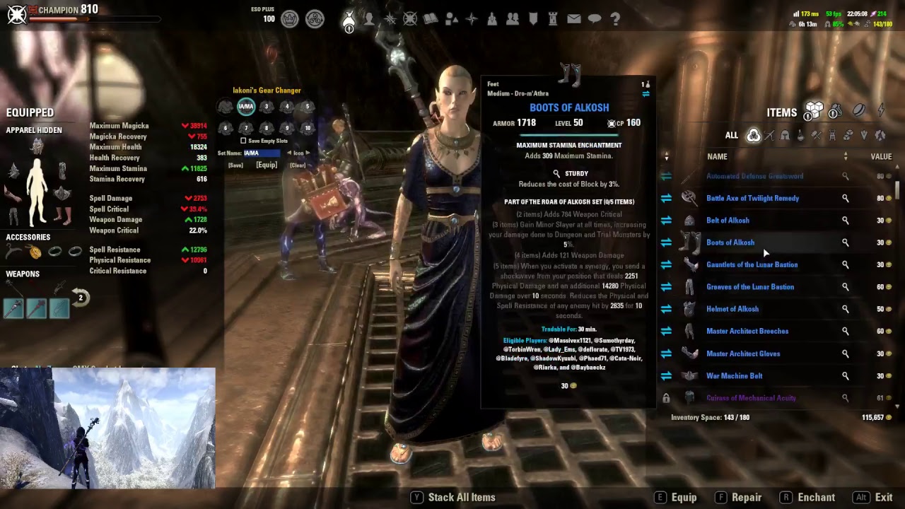 ESO Normal Halls of Fabrication gear farm