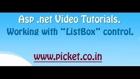 ListBox Control in ASP.net with C# using visual studio.