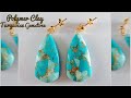 How to make gemstones out of clay  turquoise  earrings tutorial  lovicraft