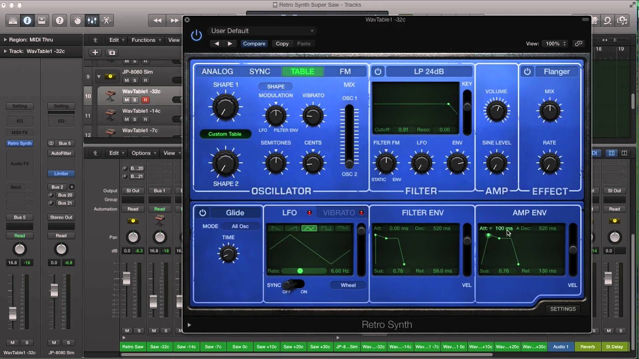 ＠pxjpm Create an Epic JP-8080 SuperSaw in Logic Pro X's Retro Synth