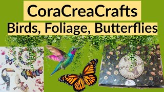 CoraCreaCrafts Birds, Foliage, and Butterflies Vintage Craft Box 