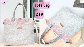 Tote Bag Sewing Tutorial With Zipper | DIY Zipper Tote Bag Tutorial | Tote Bag Tutorial