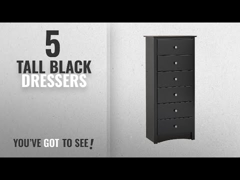 black wood 5 drawer dresser
