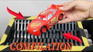 Experiment Shredding Disney Cars 3 Lighting McQueen And Toys Satisfying Compilation | The Crusher