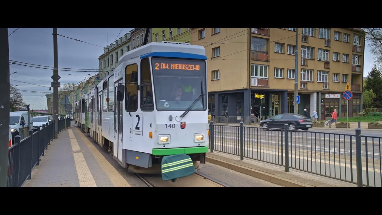 Poland, Szczecin, tram 2 ride from Brama Portowa to Kołłątaja