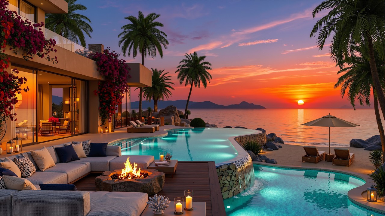 Serene Seaside Ambience 🌊 Smooth Jazz Bossa Nova for Unwinding & Stress Reduction