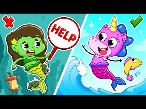 Save the Mermaid in the Polluted Ocean | Mermaid Story | Children's Cartoon | Little Mimi🦄