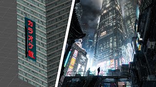 Easy Neon Signs, Buildings, &amp; Windows in Blender