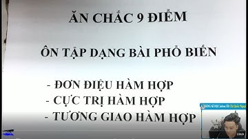 ÔN TẬP TÍNH ĐƠN ĐIỆU HÀM HỢP  TRƯỚC KHI THI - TOÁN 12 - THẦY Nguyễn Quốc Chí