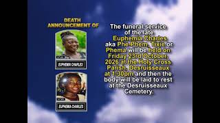 Euphemia Charles ~ Short Obituary