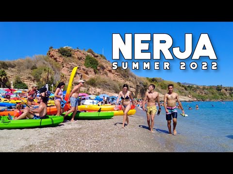 Nerja Spain Beach Walk Playa Burriana Fun Summer 2022 September Costa del Sol | Axarquía | Málaga 4K