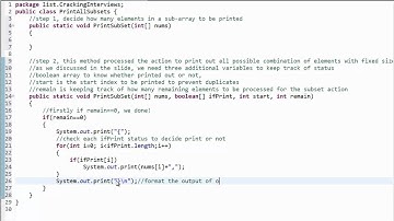 Programming Interview 11: Print all subset of an array
