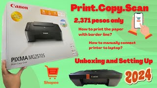 Unboxing and Setting up the Cheapest Printer MG2570S Canon Printer // How to print with border line