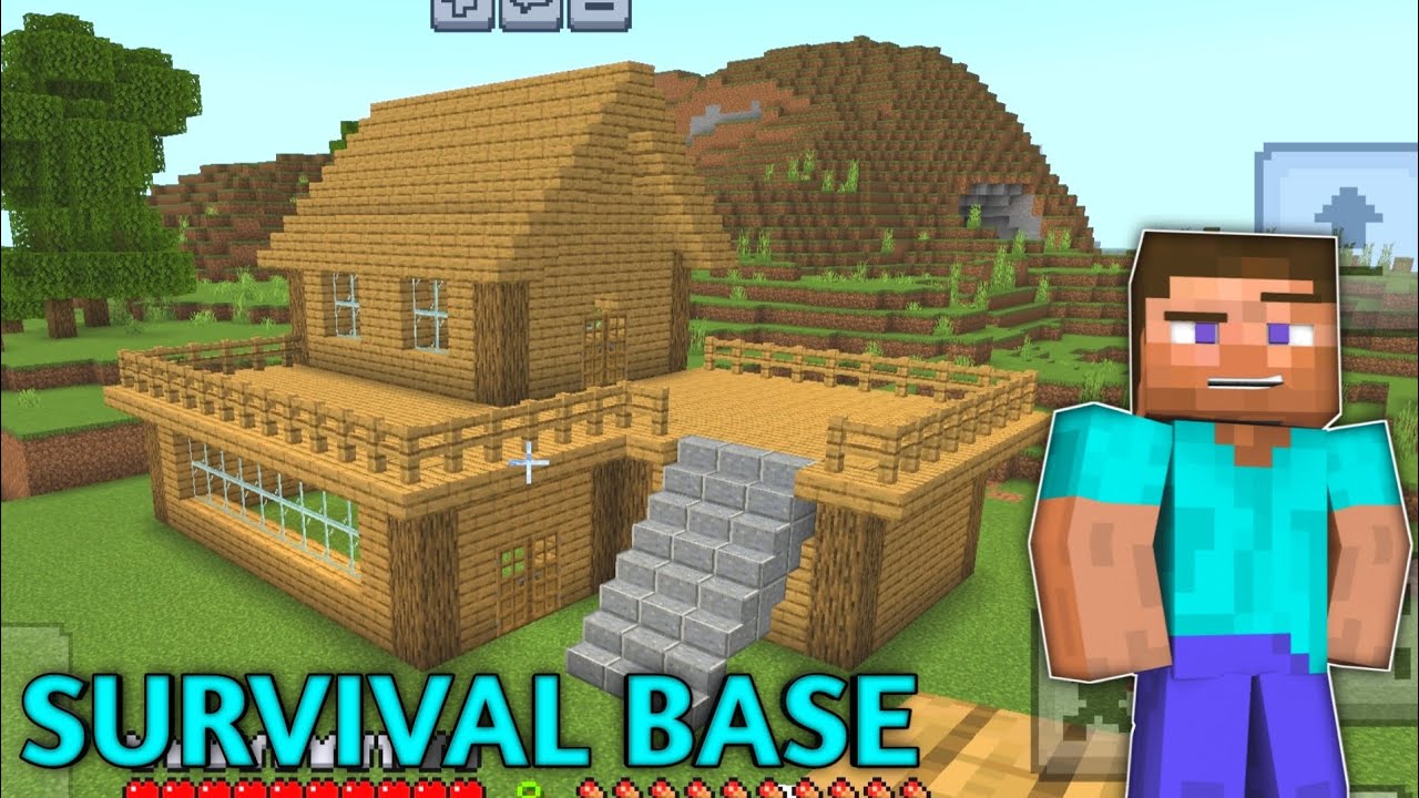 I made a Simplest Survival Base in my Survival World || Minecraft PE ...
