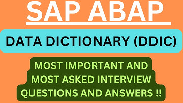 "SAP ABAP DDIC (Data Dictionary)", Most Asked Interview Q&A of DDIC in SAP ABAP Interviews! #sapabap